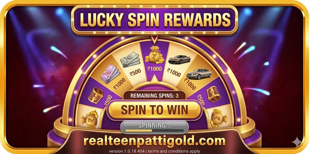 Teen Patti Gold lucky spin rewards event interface