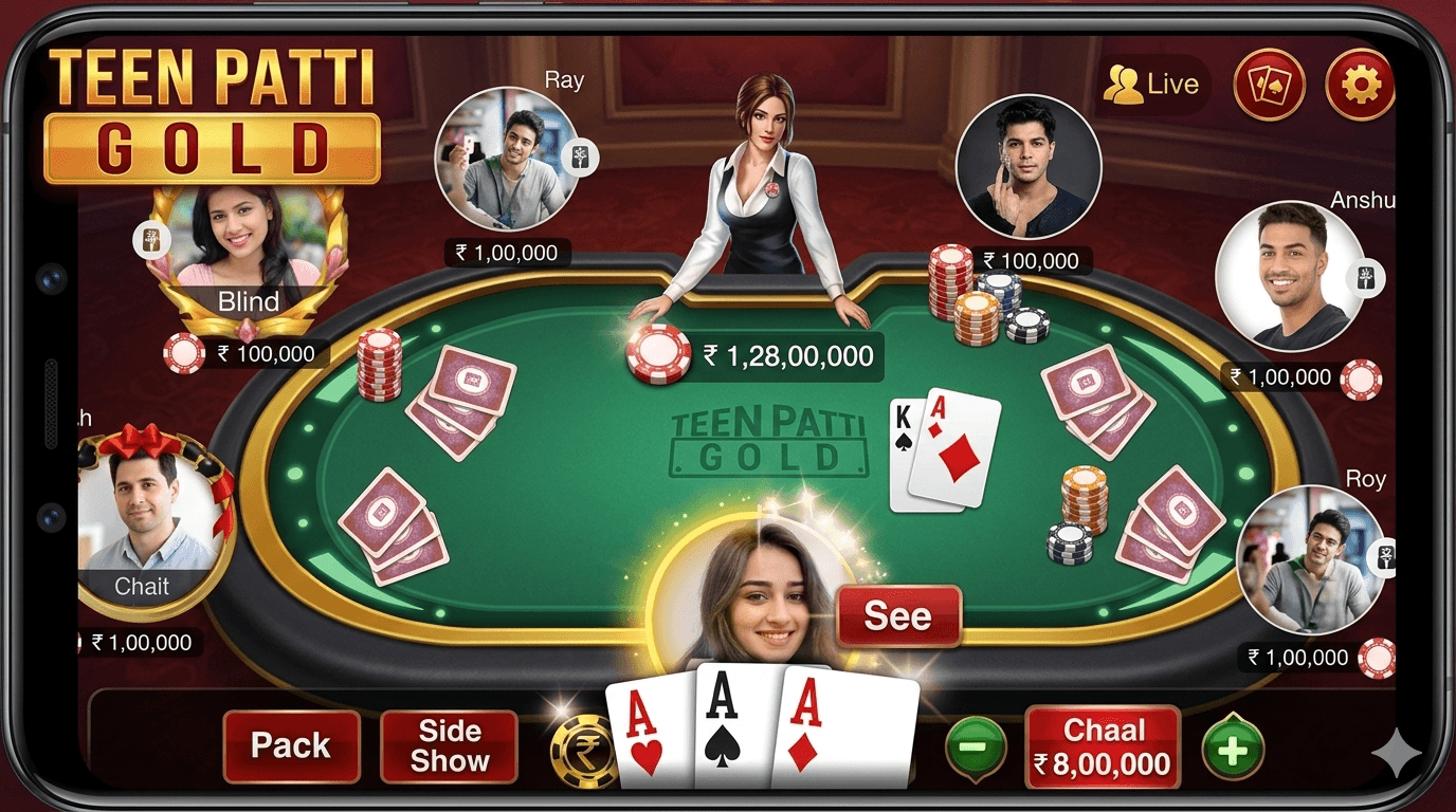 Teen Patti card game inside Teen Patti Gold APK